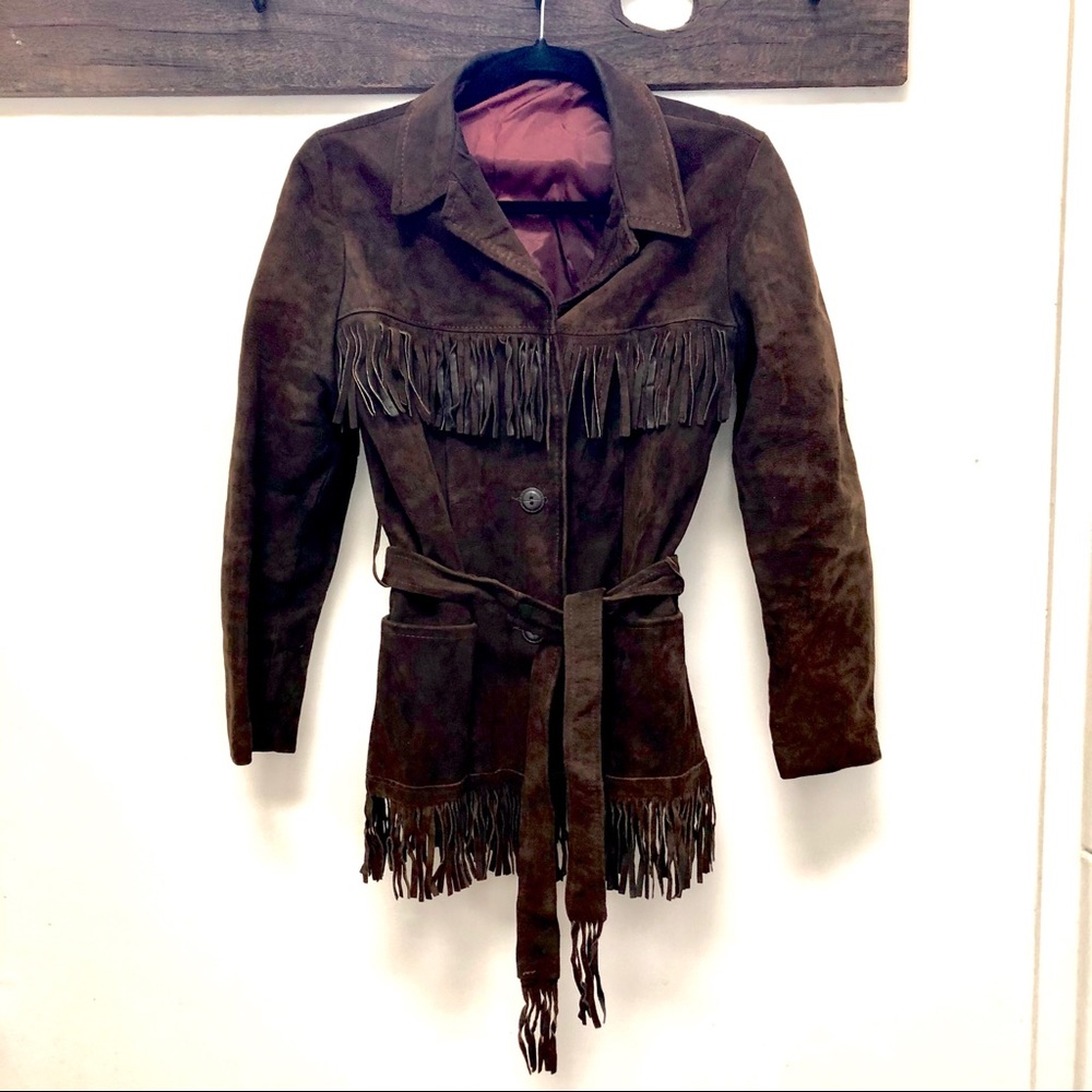 1970s Original True Vintage Suede Leather Fringe Jacket
